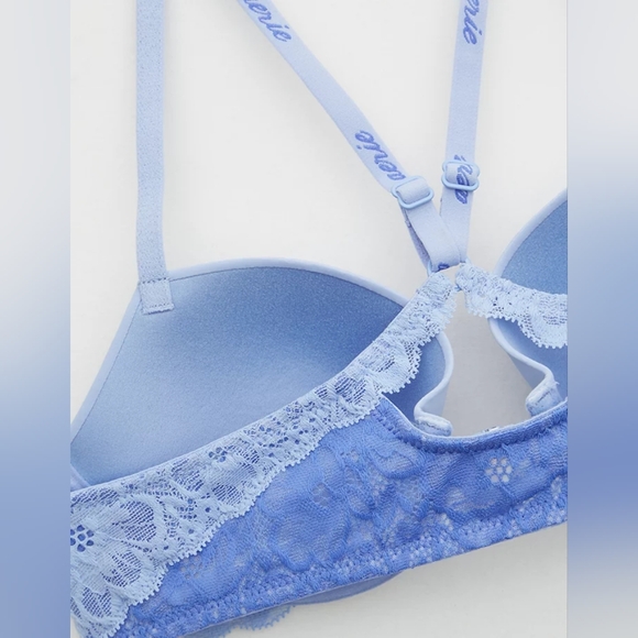 🩵AERIE REAL HAPPY DEMI LIGHTLY LINED LACE BRA SIZE 34D - Picture 4 of 11